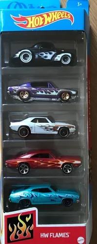 Pack Com 5 Carrinho Hot Wheels: Hw Flames - Mattel - Toyshow Tudo