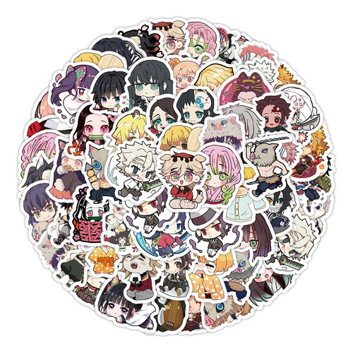 Pegatinas De Dibujos Animados Kawaii Demon Slayer Para Niños