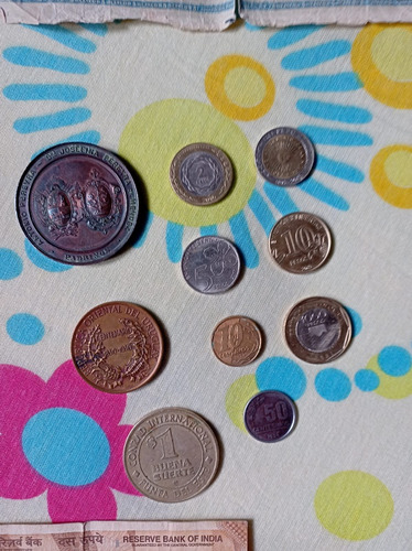 Lote De Monedas Y Billetes Antiguos.