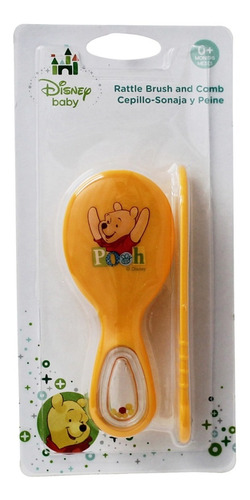 Cepillo Y Peine Con Sonaja Para Bebés Disney Baby Pooh