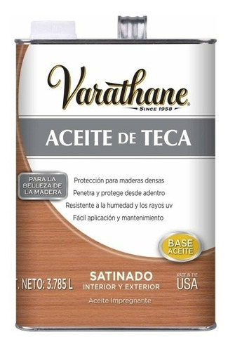 Aceite De Teca Rust Oleum Varathane X 3.785 L Pintu Don Luis