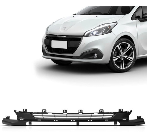 Tela Parachoque Peugeot 208 17 18 Inferior Sem Sensor