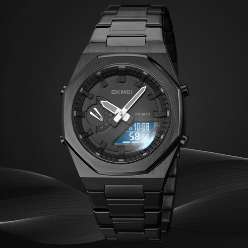 Reloj Hombre - Mujer Skmei 1816 - Analógico Digital - Ø41mm Malla Sk-1816bkb