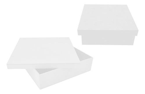 Kit Caixa Tampa Sapato 15x15x5 20x20x10 Mdf Madeira Pintado Cor Branco