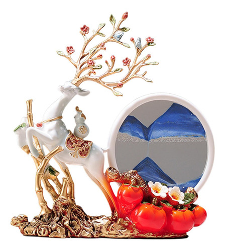 Imagen Decorativa Con Arena , Escultura De Ciervo Para
