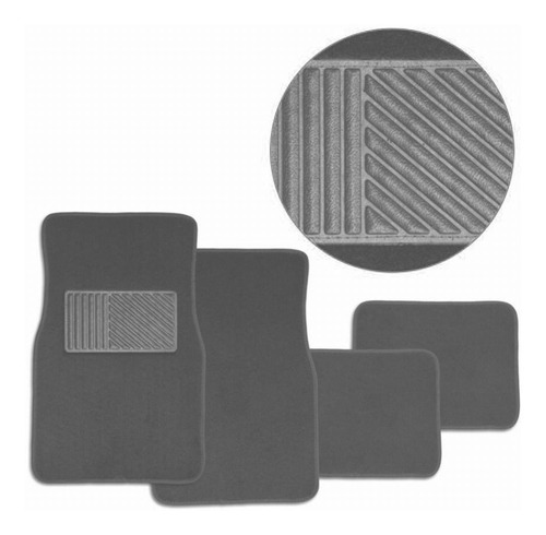 Cubre Alfombra Auto Universal 4 Piezas Gris Tipo Carpeta