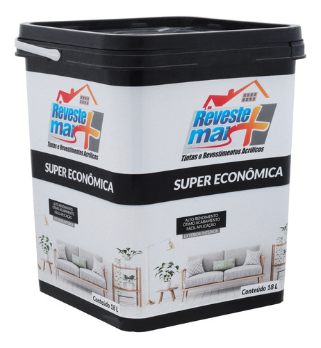 Tinta Super Econômica Reveste Mais 18l Cor Fosco Cor Marfim