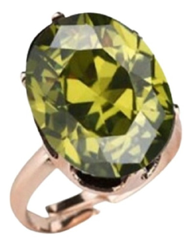 Anillo Ajustable Cristal Verde Mujer + Bolsa Regalo Joyas