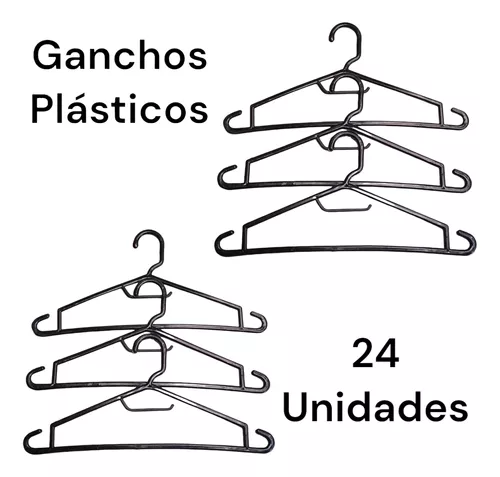 Ganchos para ropa plásticos 24 unidades