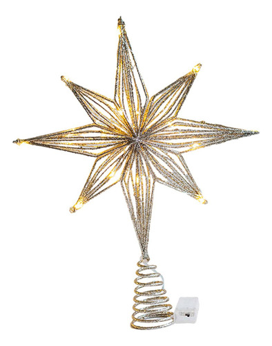 Adorno De Estrella Con Luces Para Árbol De Navidad