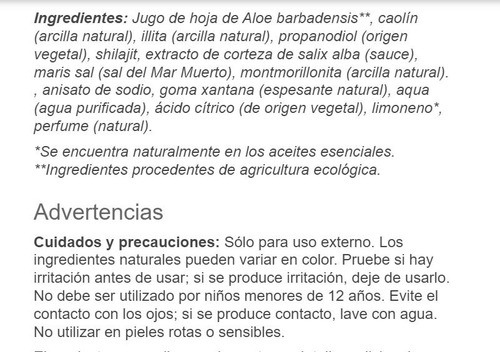 Mascarilla Hidratante Arcilla