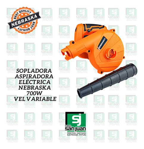 Sopladora Aspiradora Eléctrica 700w Vel Variable Nebraska Naranja