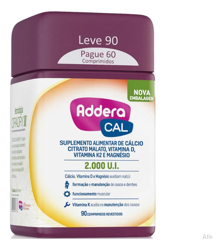 Addera Cal 2.000ui 90 Comprimidos Revestidos