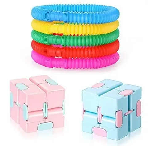 Juguete Sensorial Cubos Infinity De 20 Bolas Arcoíris, Antidepresivo, Estimula Creatividad Y Concentración, Para Niños De 3 A 12 Años, Material ABS Seguro