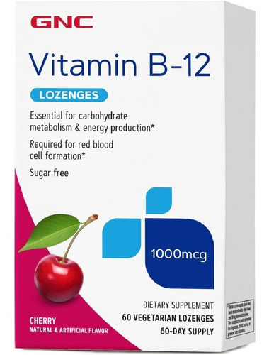 Vitamina B12 1000 Mcg Gnc 60 Pastillas Vegetarianas