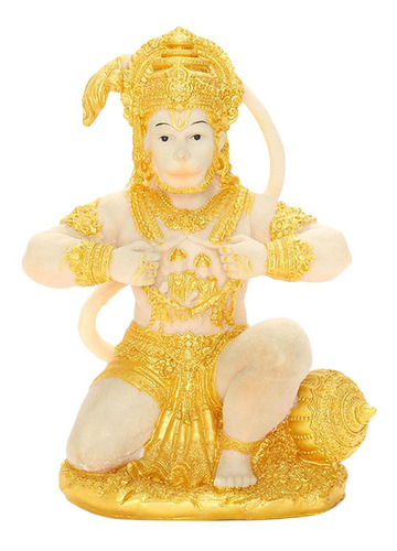 Escultura Hanuman De Dios Hindú Idole Chapada En Oro Figura