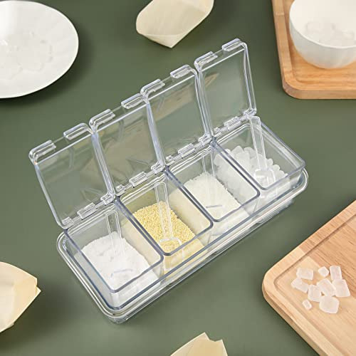 Caja De Condimentos Transparente Bokon De 4 Piezas Con Cucha