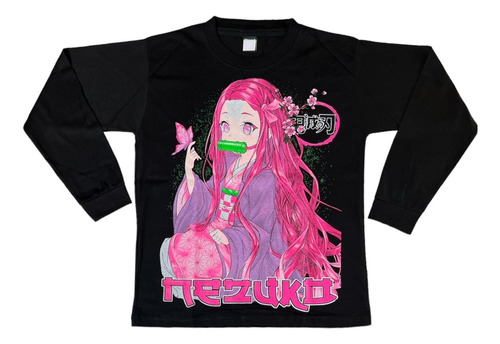 Remera Nezuko Manga Larga Nena Brilla En La Noche Premium