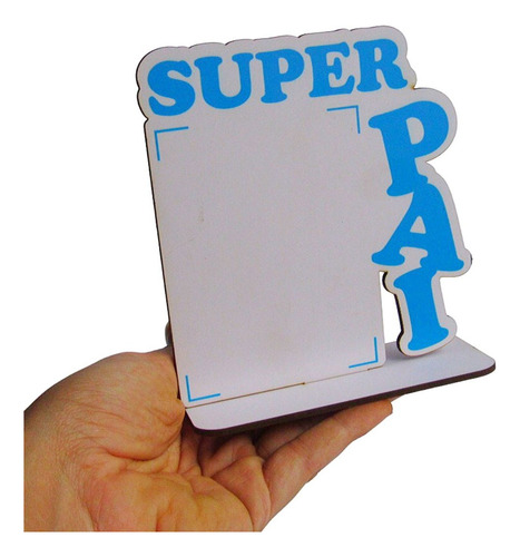 12 Mini Porta Retrato Super Pai Colorido Mdf Lembrança