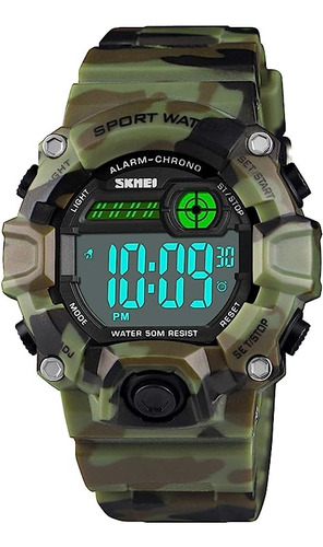 Boys Camouflage Led Sports Kids Watch Waterproof Digital