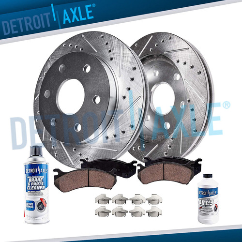 Front Drilled Brake Rotors + Brake Pads For 2000 - 2006  Ddh