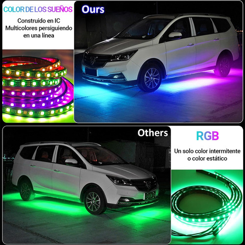 Tira De Luces Led Rgb Para Chasis De Auto Con Efecto Fluido