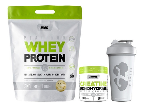 Whey Protein 3 Kg Star Nutrition + Creatina 300 G + Vaso