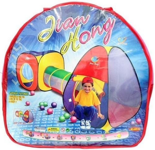 Imagem 3 de 4 de Toca Barraca Infantil Com Túnel 3x1 + Baralho Uno De Brinde