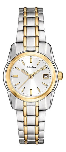 Reloj Bulova Colección Clásicos 98m105 Dama Original Color de la correa Plateado / PVD Dorado Color del bisel Dorado Color del fondo Plateado