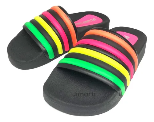 Ojotas Playeras Plumitas Faja Slide Arcoiris C001 28 35