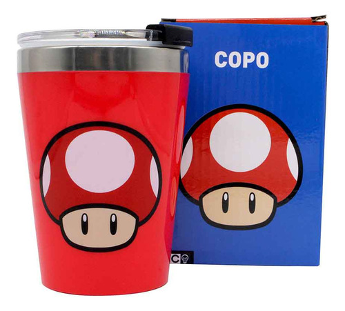 Copo Cogumelo Super Mario Térmico 300ml Oficial Nintendo