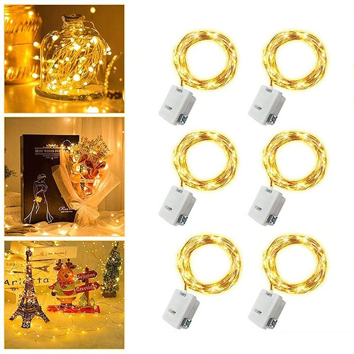Imagen 1 de 8 de 6 Tiras Led De 1mt Blanco Cálido 3 Modos - D857
