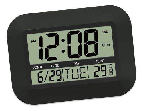 Reloj De Pared Digital Con Fecha, Temperatura Y Pantalla Gra