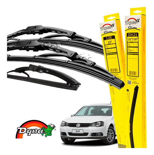 Kit Limpador Parabrisas Vw Golf 2007 A 2008 Dyna Original