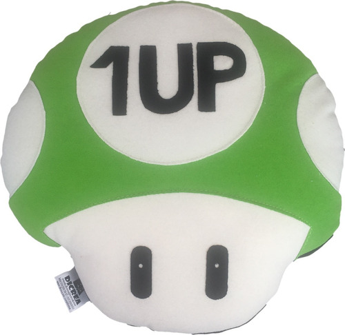 Cojin Dicrea Hongo Verde,mario Bros Videojuegos, Gamers,1up
