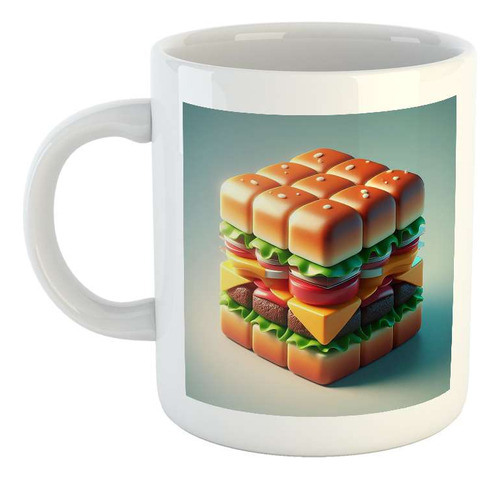 Taza Ceramica Hamburguesa Burger Arte Para Bar Food M2