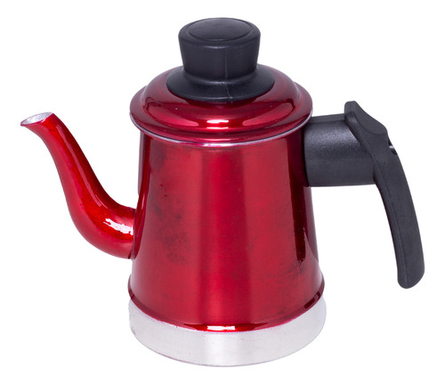 Bule Individual De Alumínio Vermelho Para Café Leite Chá 650