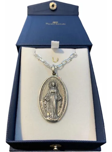 comprar Cadena Y Medalla Virgen Milagrosa Grande, Plata 925. Tuset.