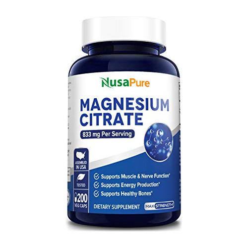 Citrato De Magnesio 833mg Maxima Fuerza Nusapure 200 Cap