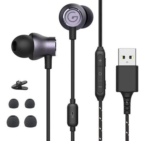 Gevo Auriculares Usb Con Microfono Para Pc Auriculares Usb