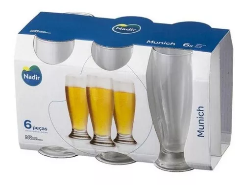 Jogo Copos Chopp Cerveja Tulipa Vidro 6pcs 230ml