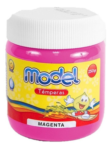 Tempera Pintura Model Pote 250g Colores A Eleccion Color Magenta