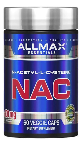 Allmax Nac (N-acetil-L-cisteína) 600 mg 60 cápsulas de sabor sem sabor