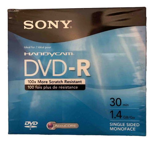 Paquete De 5 Mini Disco Virgen Sony Dvd-r 30 Minutos 1.4gb 