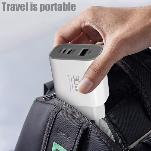 Adaptador De Cargador Usb Tipo C De 30 W, Enchufe Británico,