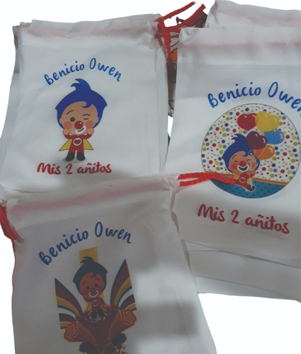 Bolsita Souvenirs Plin Plin 50bolsas De Tela Personalizadas