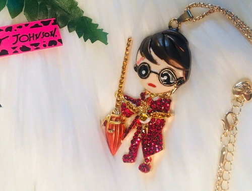 Collar De Harry Potter Betsey Johnson Color Rojo Red