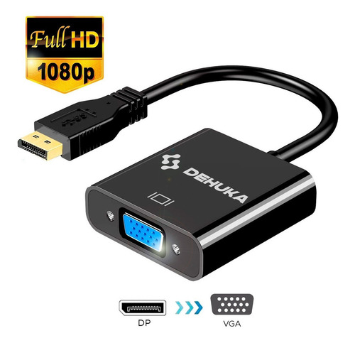 Adaptador De Señal Displayport A Vga Dehuka Unidireccional Ideal Placas De Video Notebook Conversor Display Port A Vga Para Computadora Accesorios Laptops Monitor Proyector Duplicar Pantalla Expandir