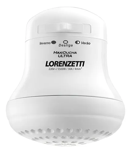 Chuveiro Elétrico Maxi Ducha Lorenzetti 220v 5500w Branco 220v 5.5 Kw