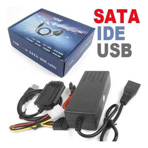 Adaptador Conversor Usb 2.0 Ide Sata I E Sata Ii Com Fonte